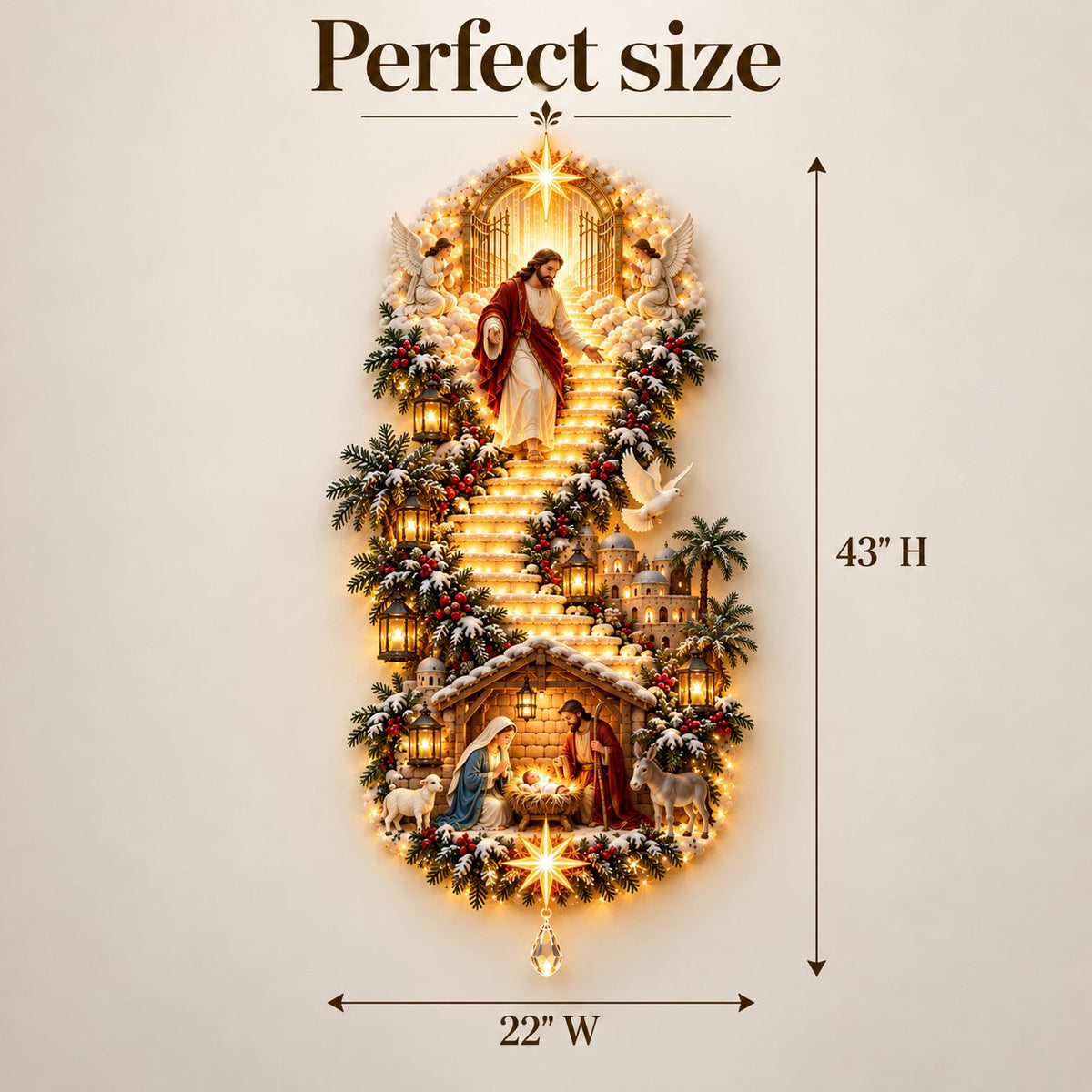 Jesus Light of Heaven Christmas Wall Hanging