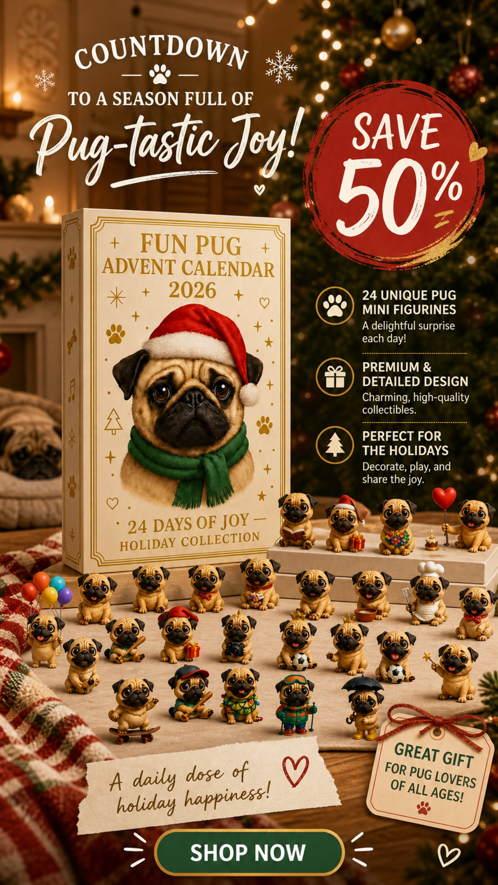 2026 Fun Pug Advent Calendar🎄🐶
