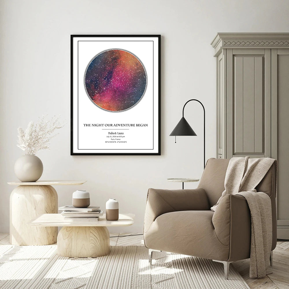 Custom constellation map newborn gift