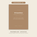 50 Family Conversation Cards printable PDF cover, instant download