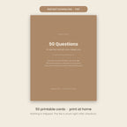 50 Family Conversation Cards printable PDF cover, instant download