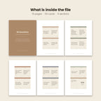 Six pages from the printable file: cover, card pages and jar label