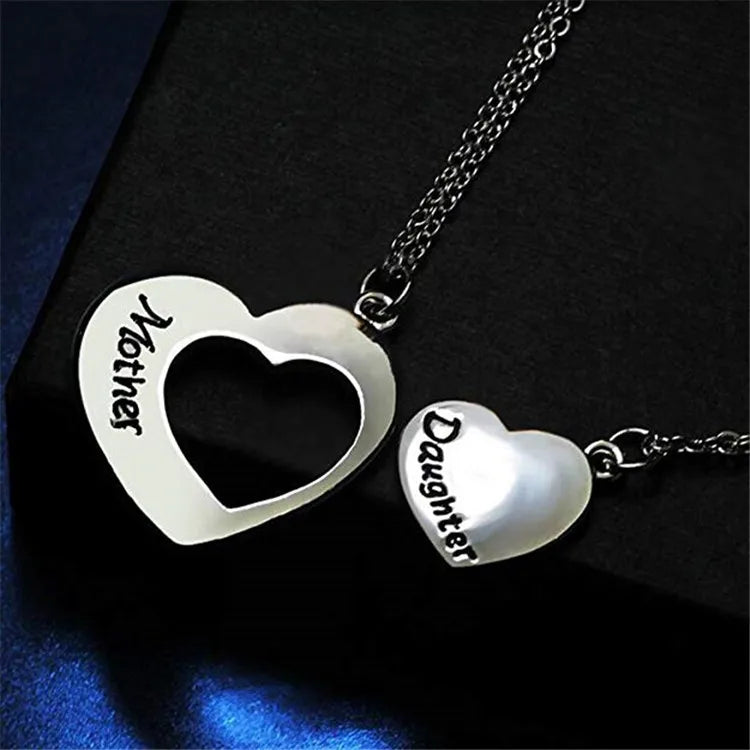 Gold heart necklace pair