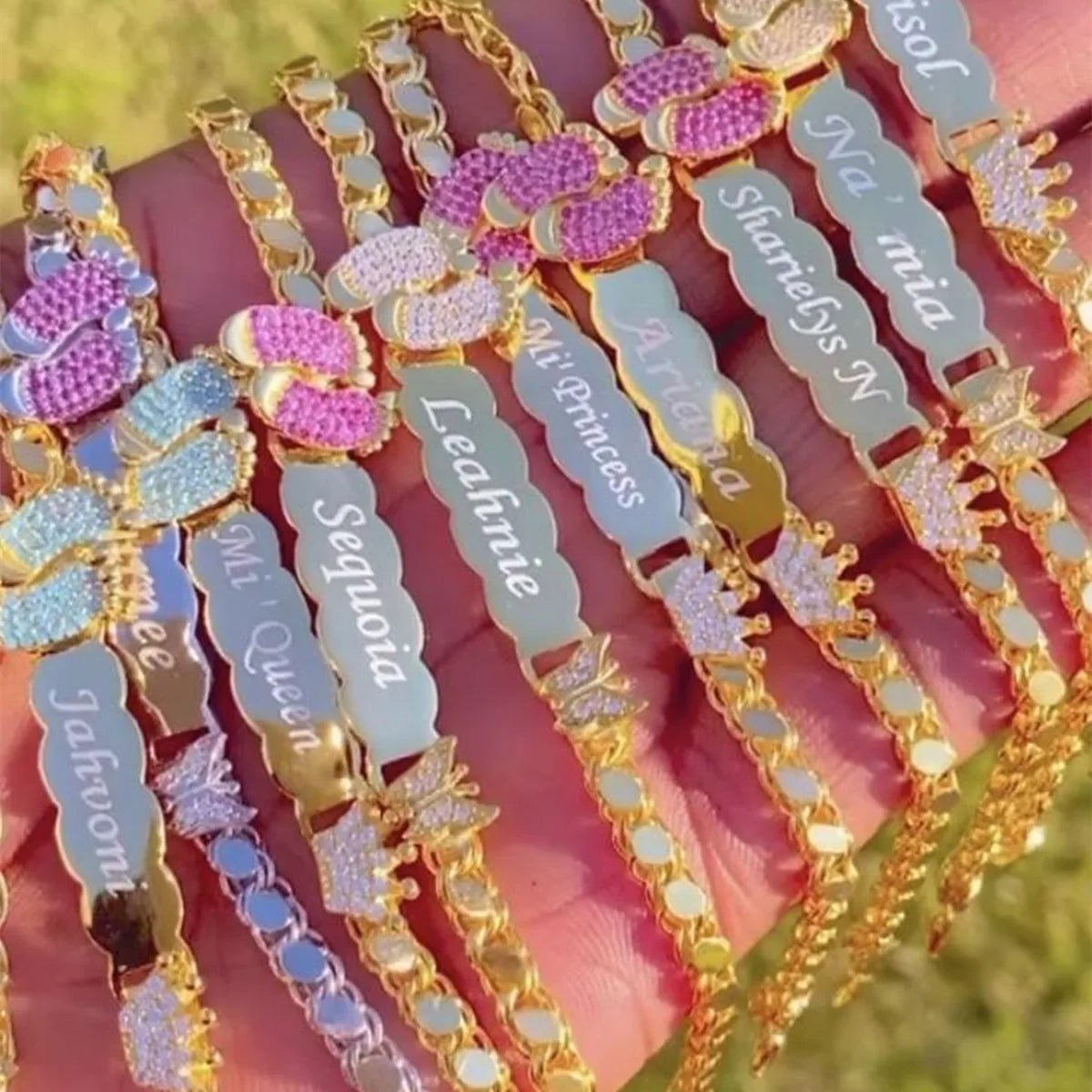 Personalized baby footprint bracelet