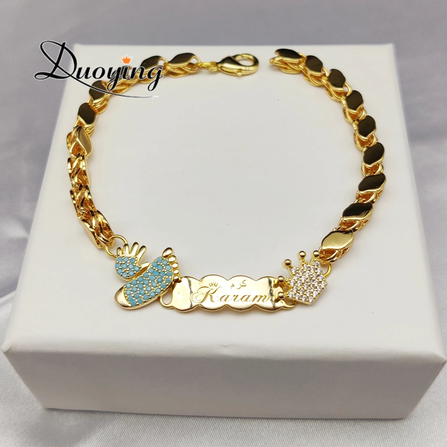 Silver baby footprint jewelry