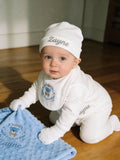 Baby teddy bear gift set with blanket