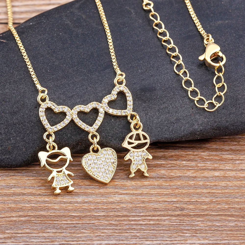 Personalized heart zircon necklace daughter