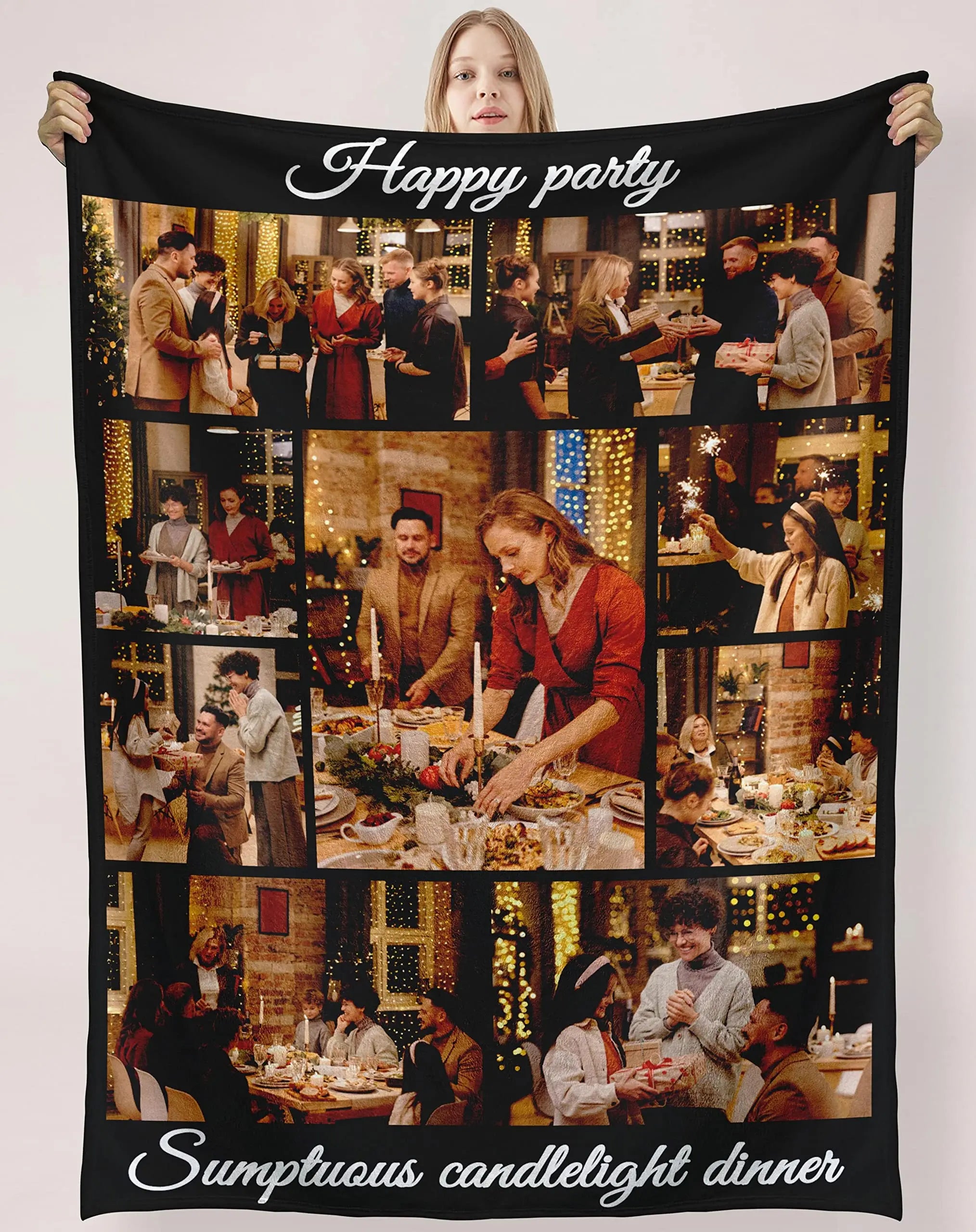 Photo blanket personalized grandma grandpa gift