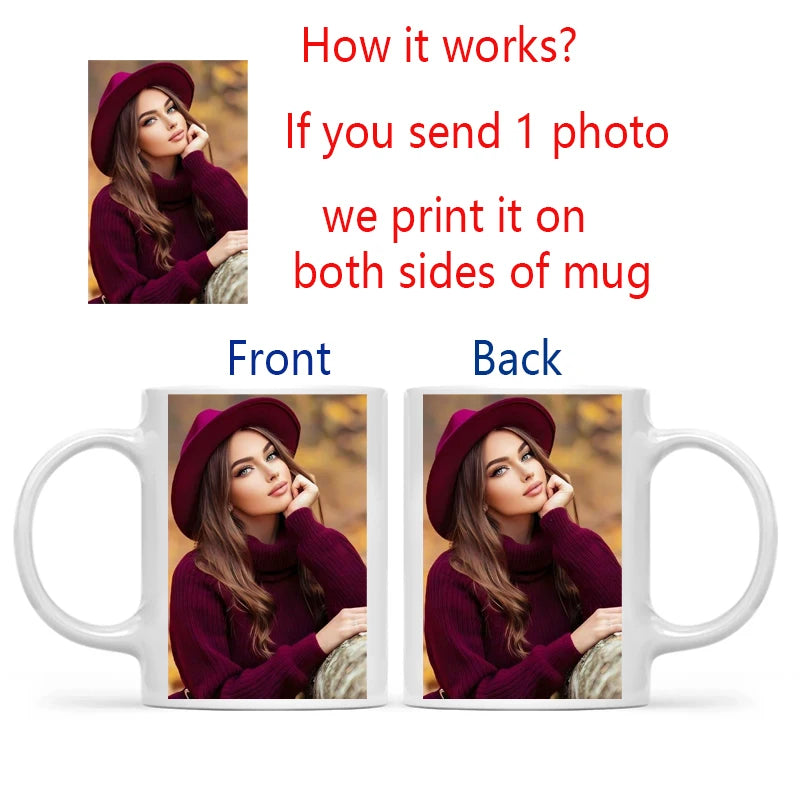 Custom photo mug personalized name text gift for mom grandma