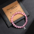 Cancer Warrior Pink Ribbon Bracelet - front view
