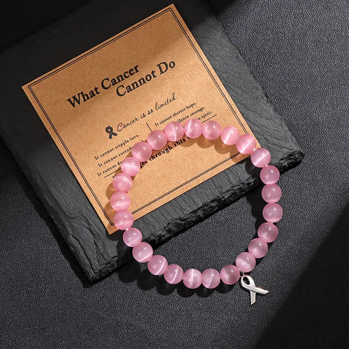 Cancer Warrior Pink Ribbon Bracelet - front view
