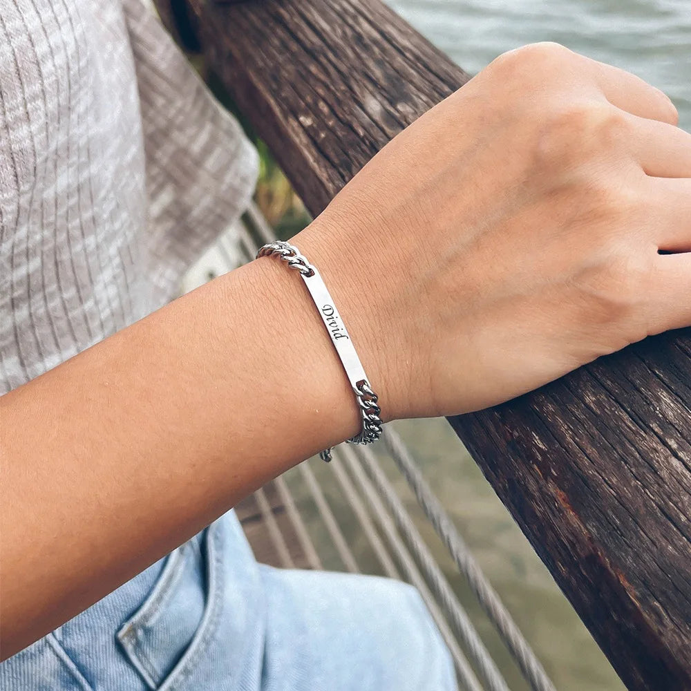 Custom name couple bracelet set