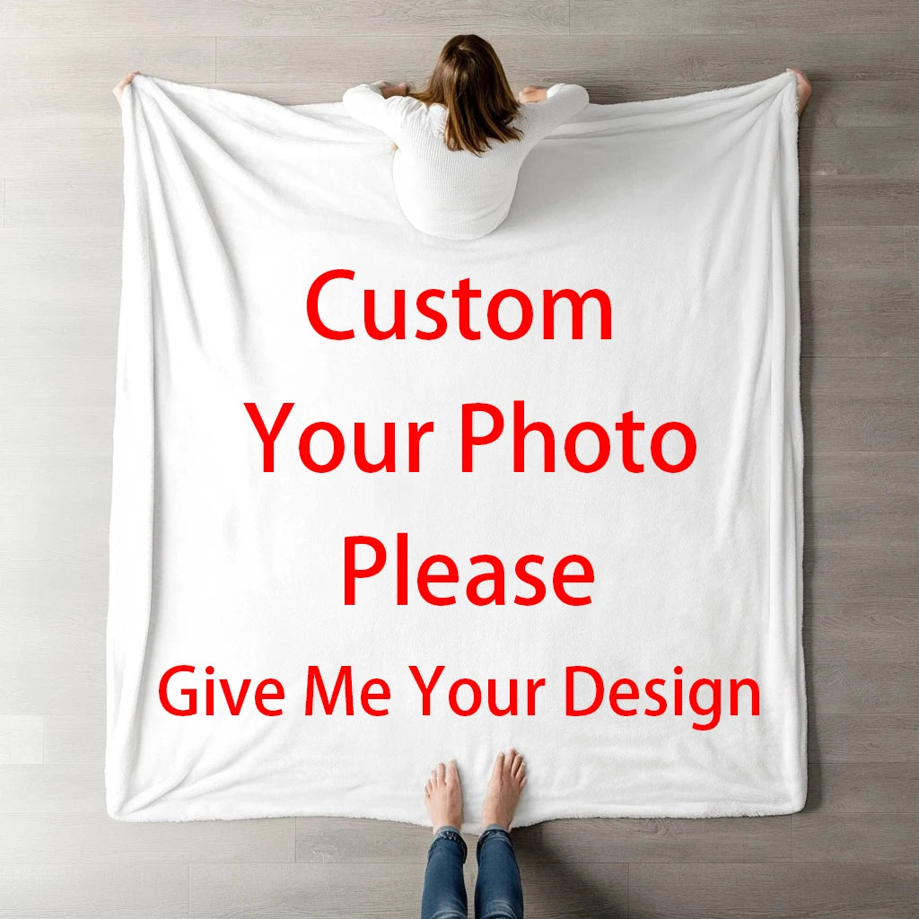 Custom personalized photo throw blanket