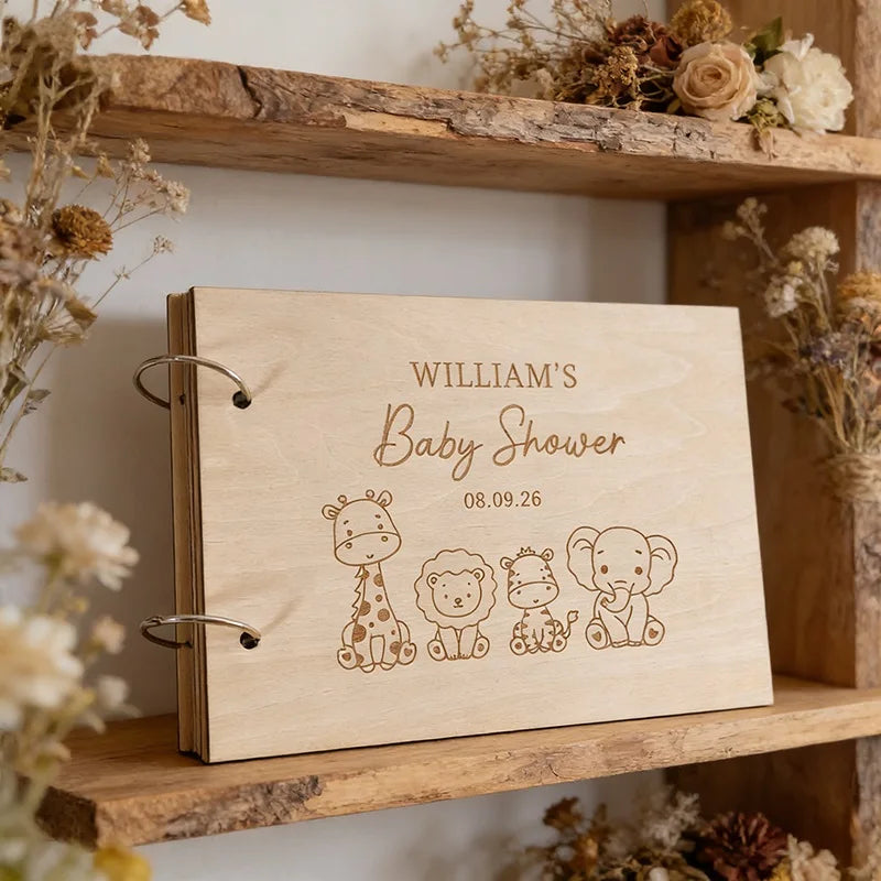 Custom wooden keepsake memory book