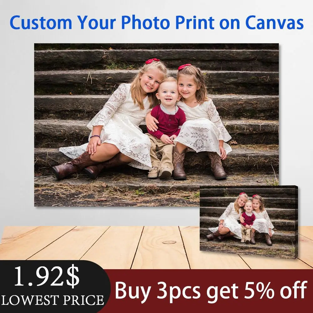 Custom couple photo canvas print anniversary