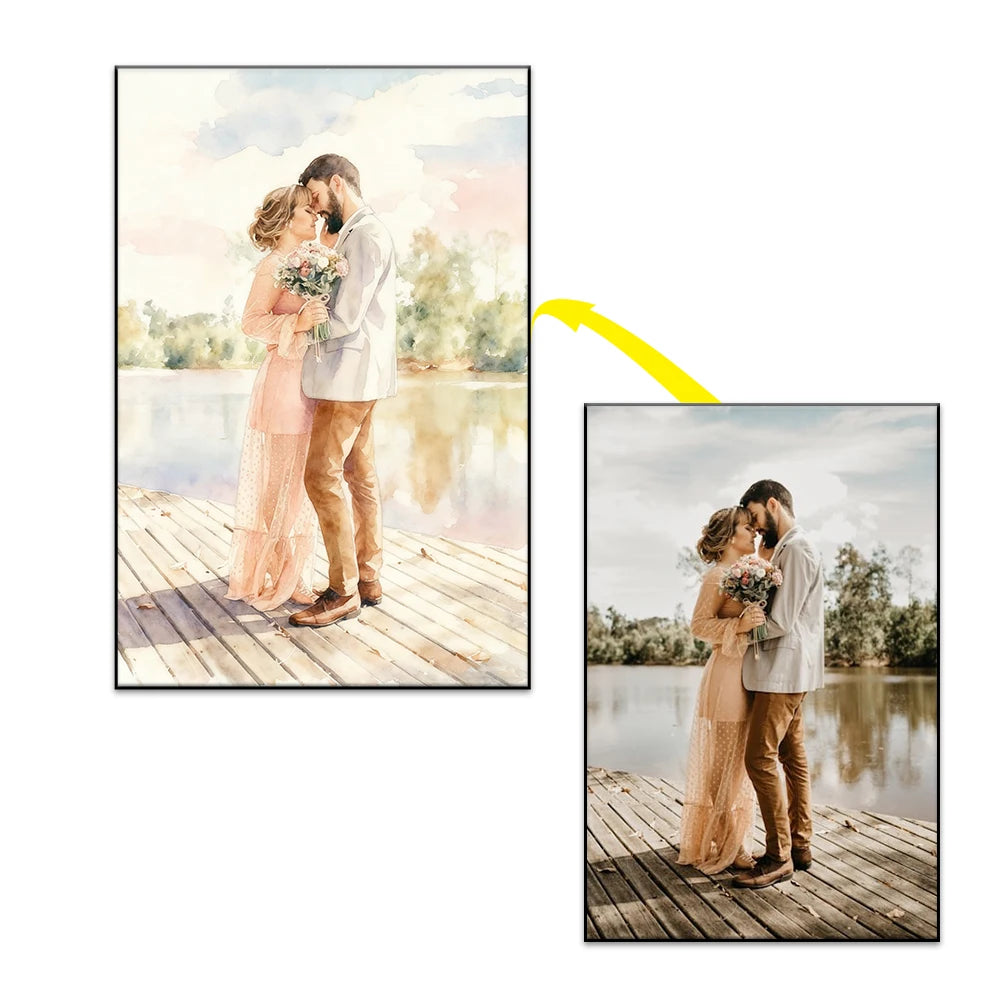 Personalized watercolor painting from photo