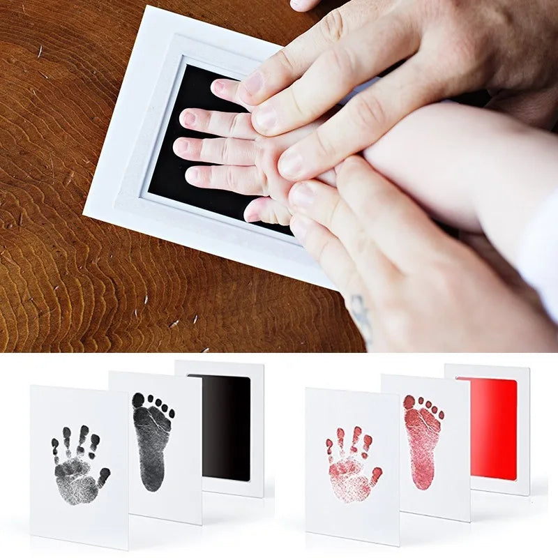 Newborn handprint footprint memory kit inkless pad toddler
