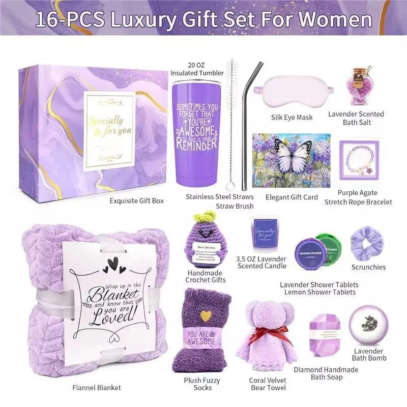 Lavender Spa Gift Basket - basket contents
