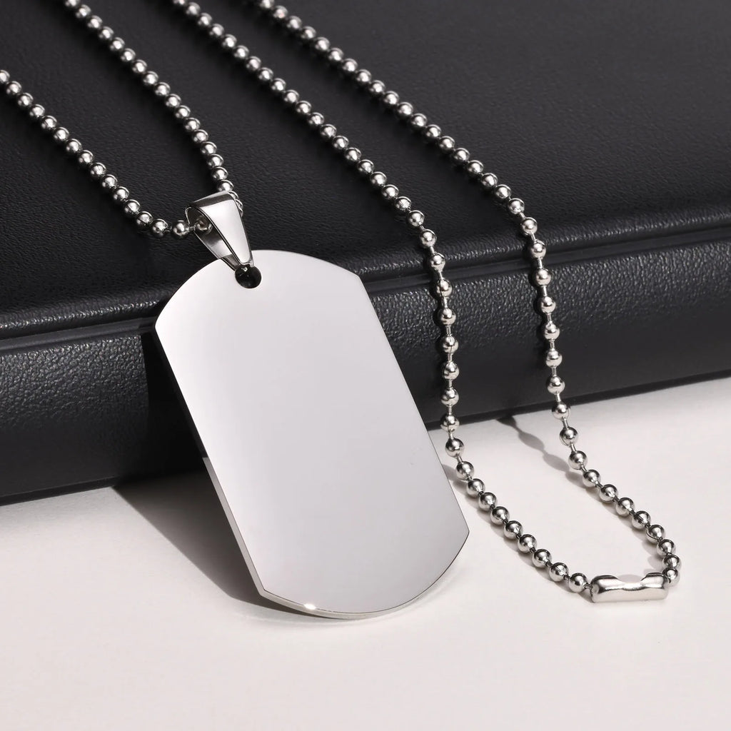 Custom engraved military necklace stainless