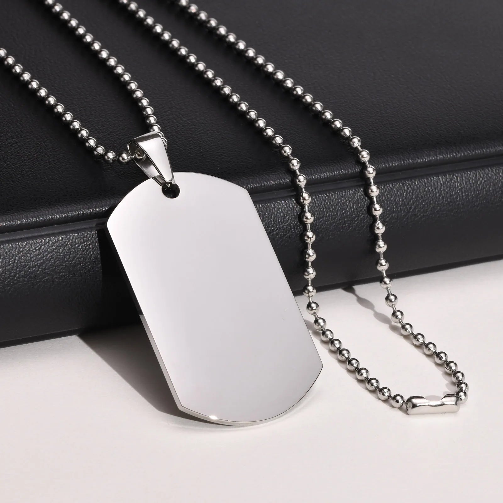 Custom engraved military necklace stainless