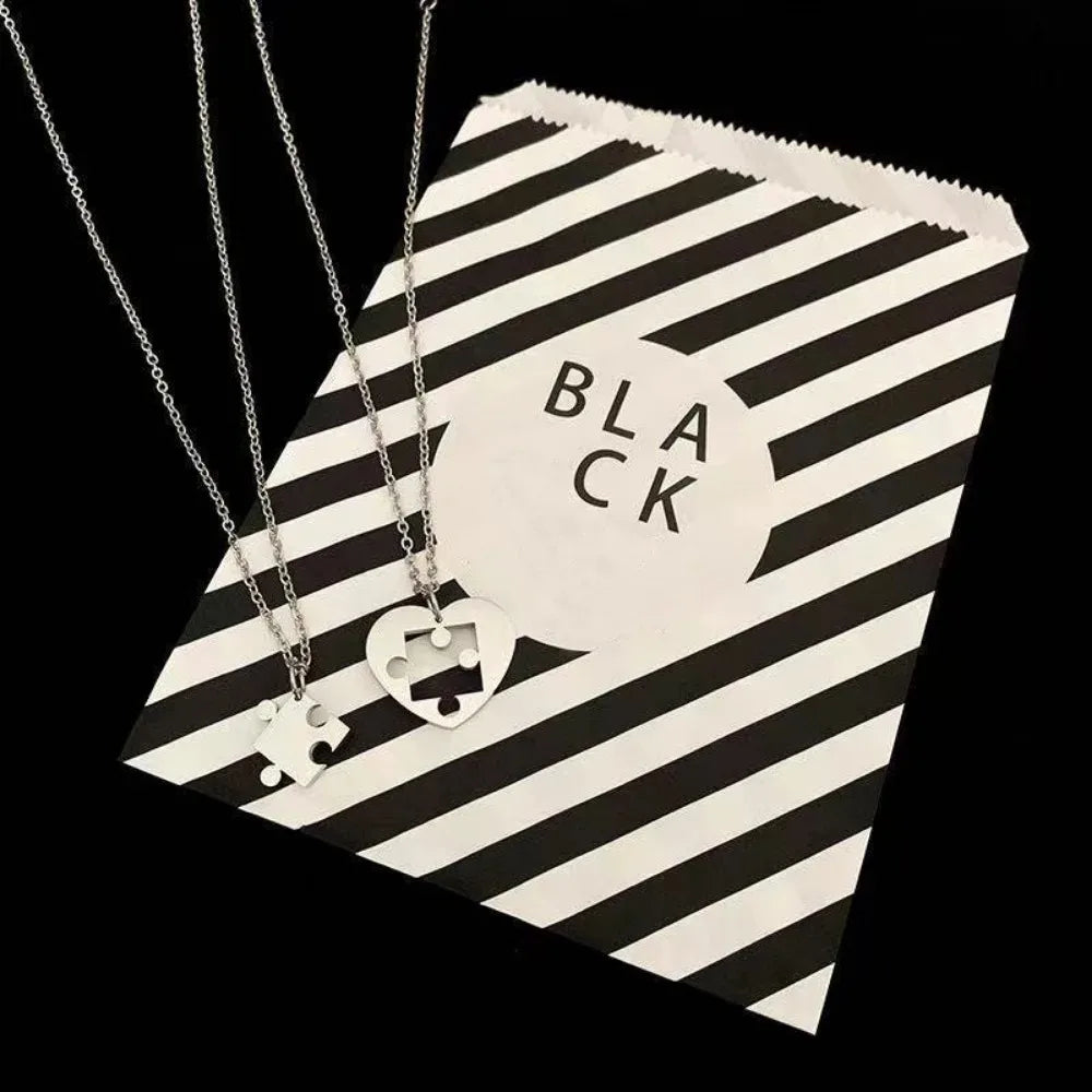 Matching puzzle pendant necklace set family love gift