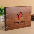 Vintage wood baby photo scrapbook album