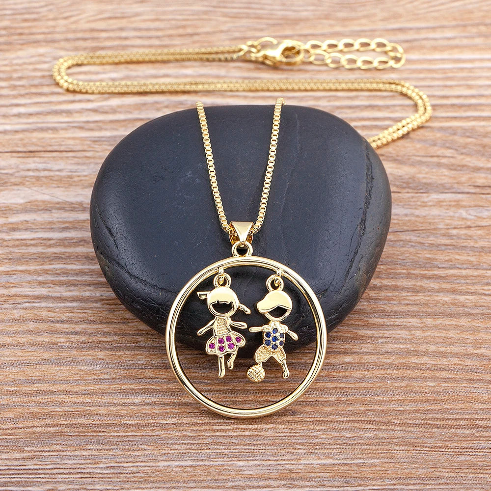 Heart zircon pendant necklace women