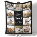 Custom photo blanket for grandparents personalized family gift