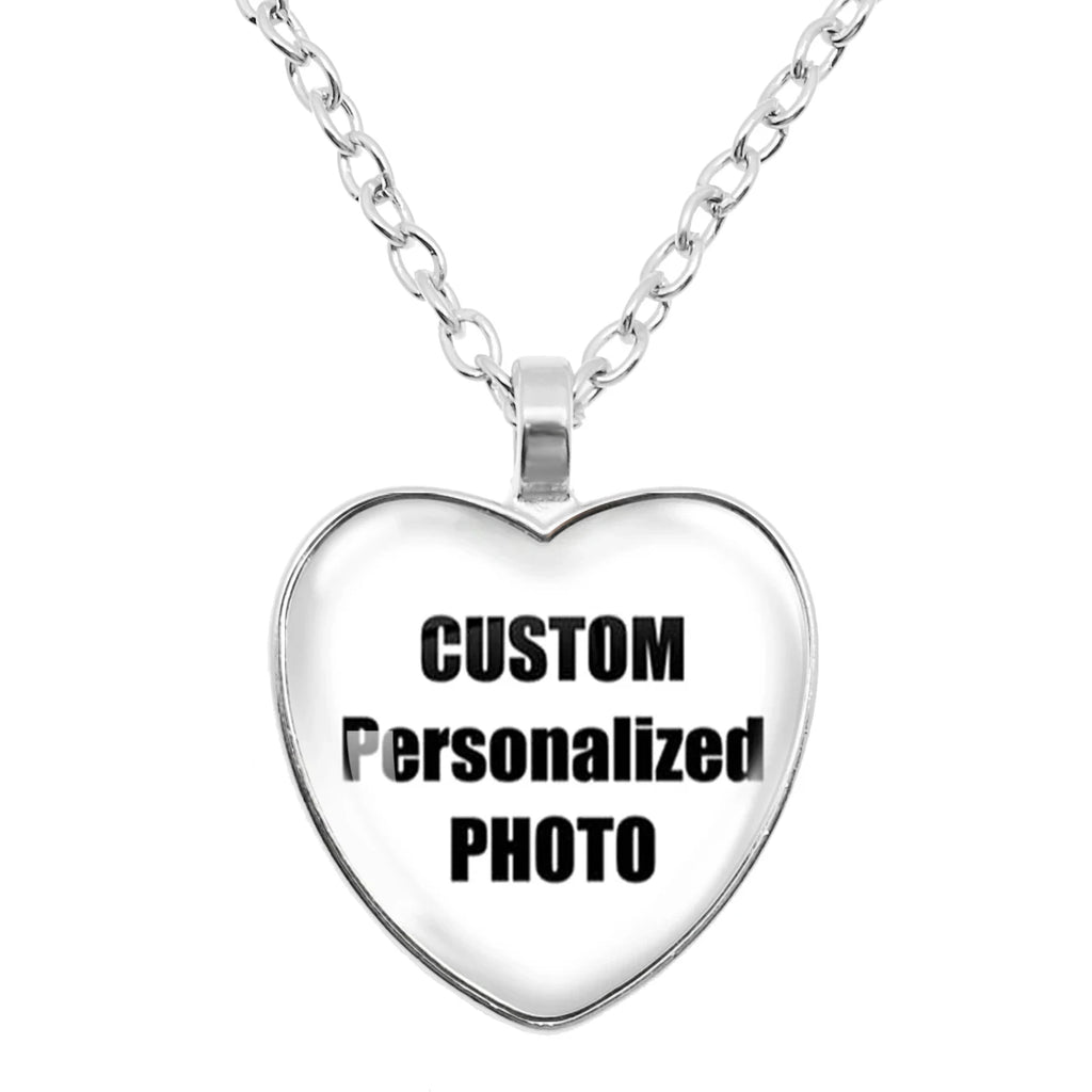 Personalized heart photo necklace baby gift