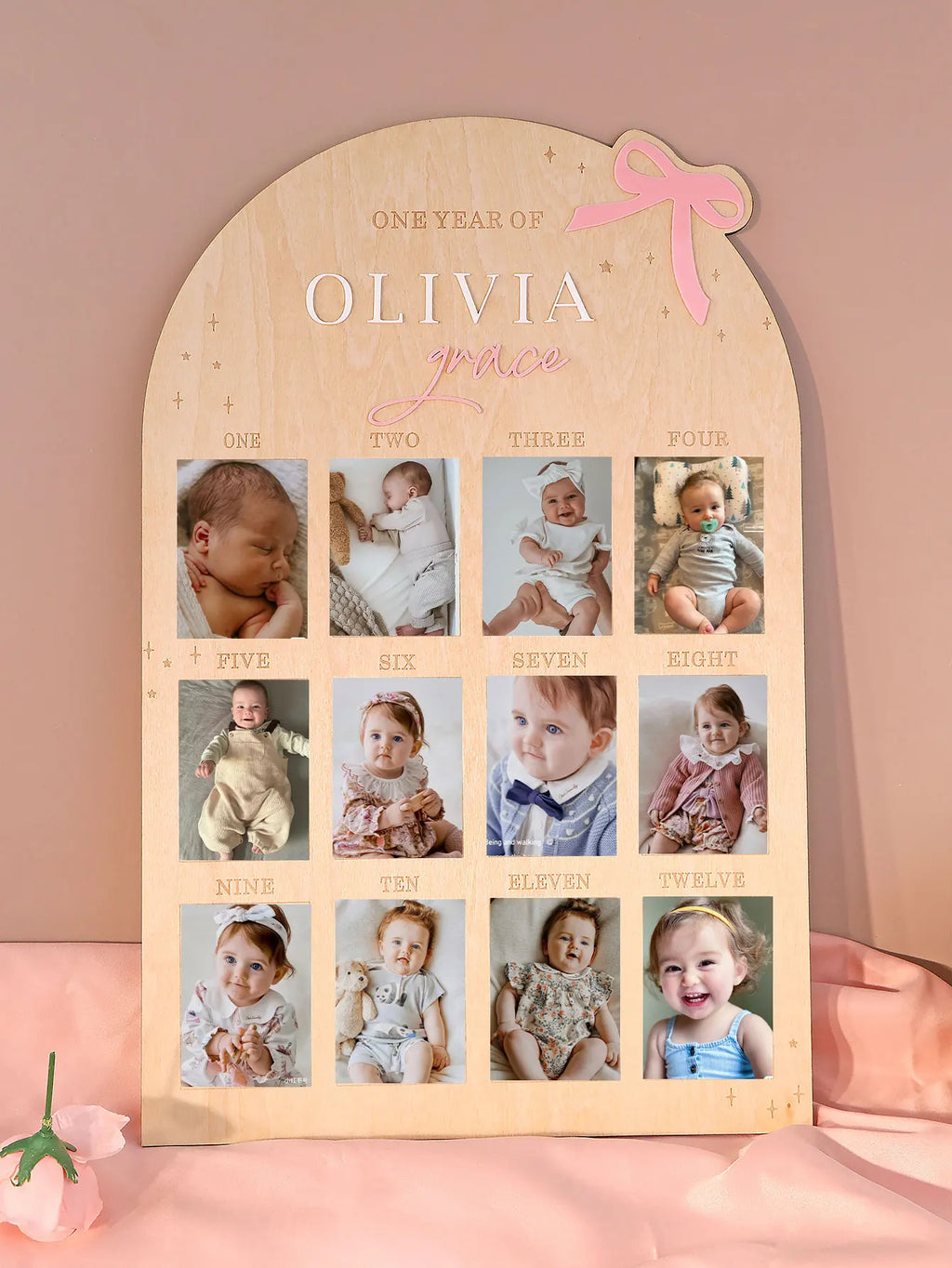 Personalized baby photo frame wooden