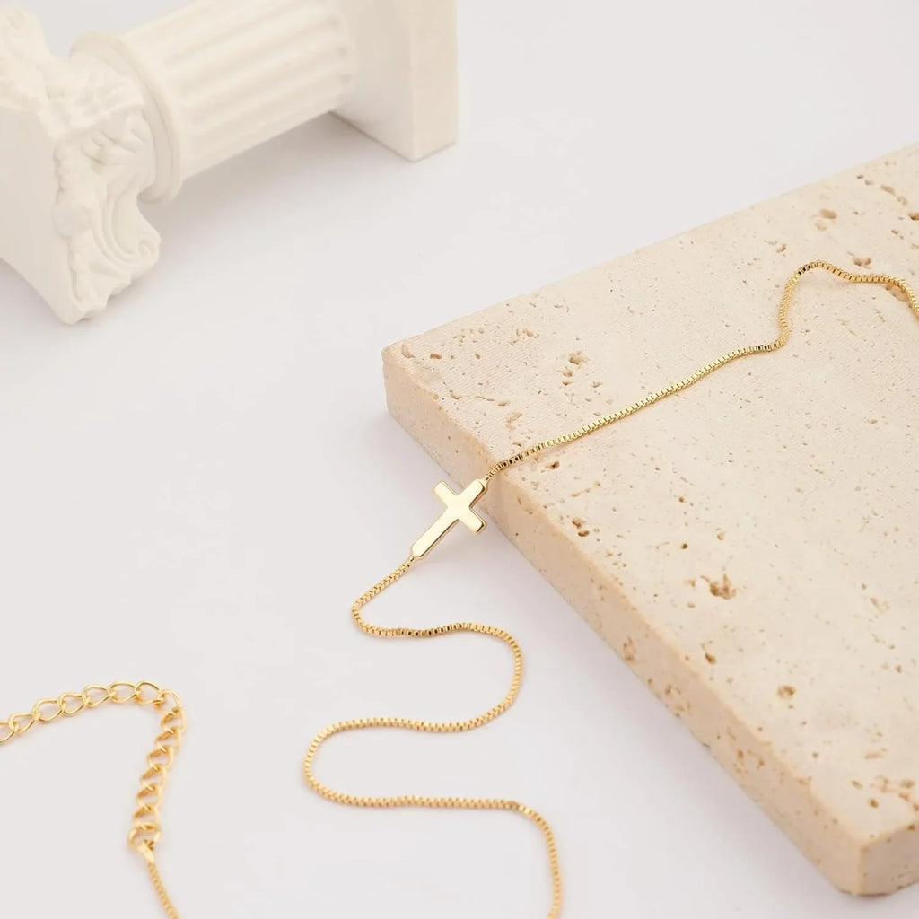 Faith Over Fear Gold Cross Necklace - packaging