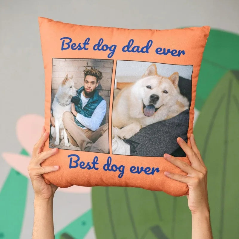 Photo collage pillow gift for dad