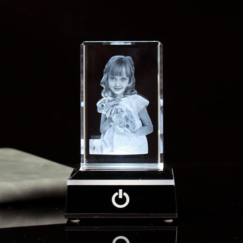 3D laser engraved crystal baby frame