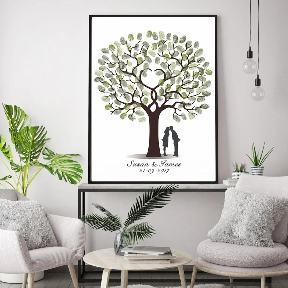 Custom family name tree wall art poster