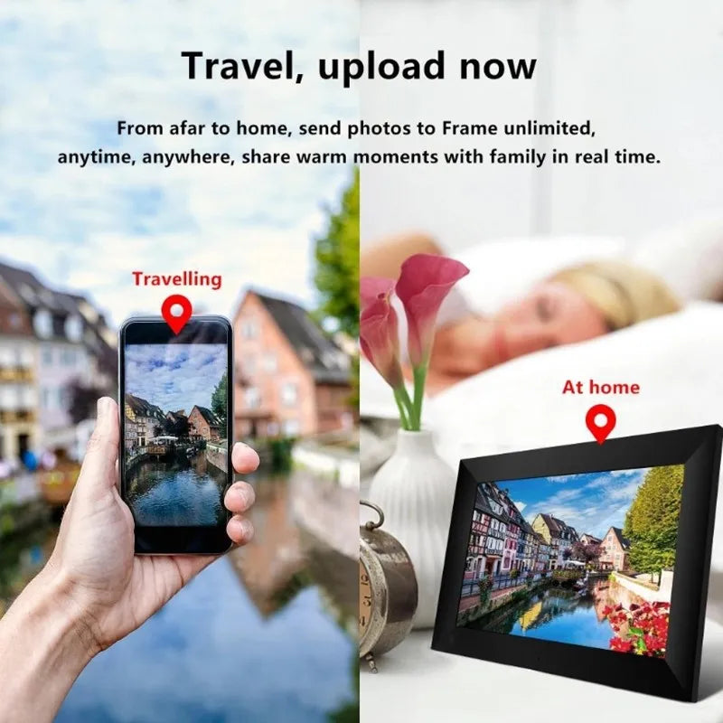 Smart WiFi Digital Photo Frame — portrait mode