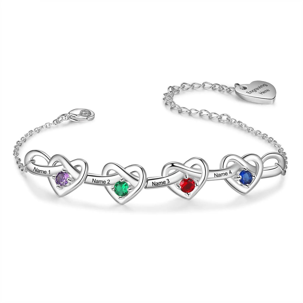 Custom family birthstone bracelet