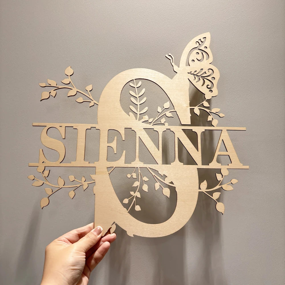 Personalized wood family name sign