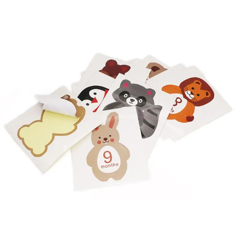 Baby animal milestone sticker monthly