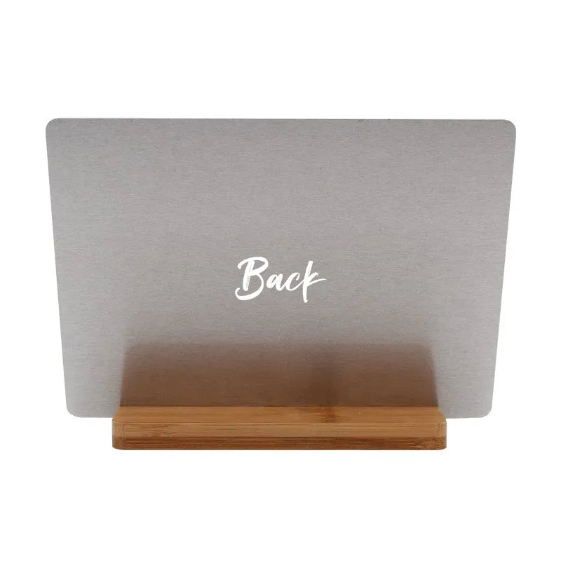 Custom aluminum photo frame with bamboo base