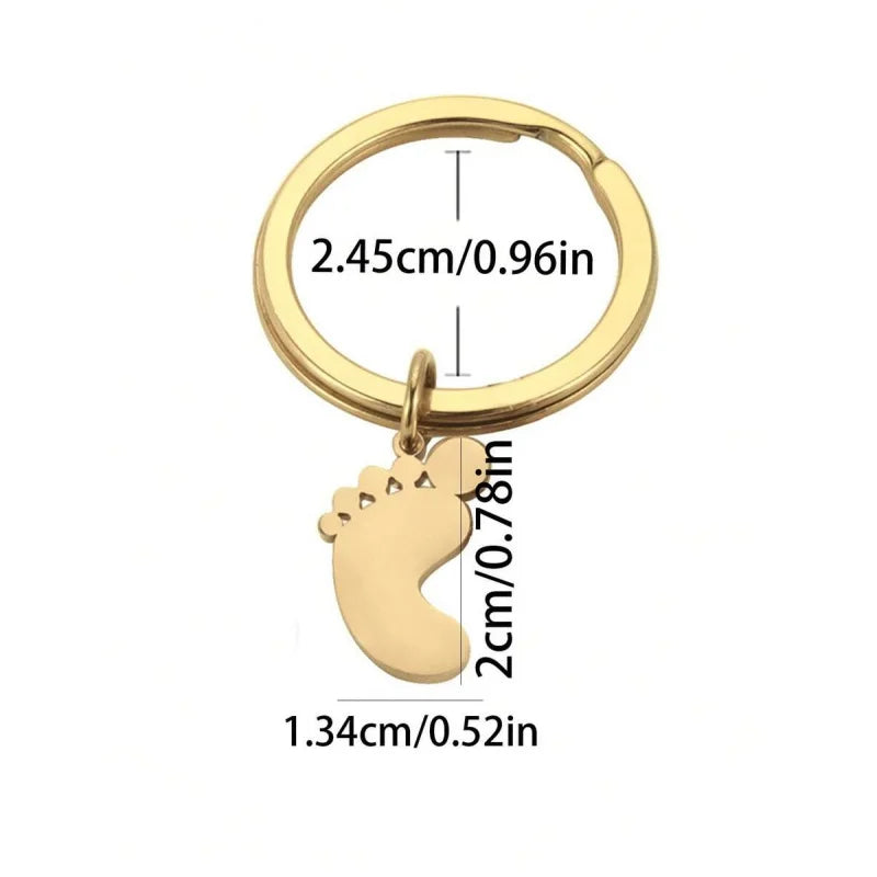 Custom baby feet keychain dad gift