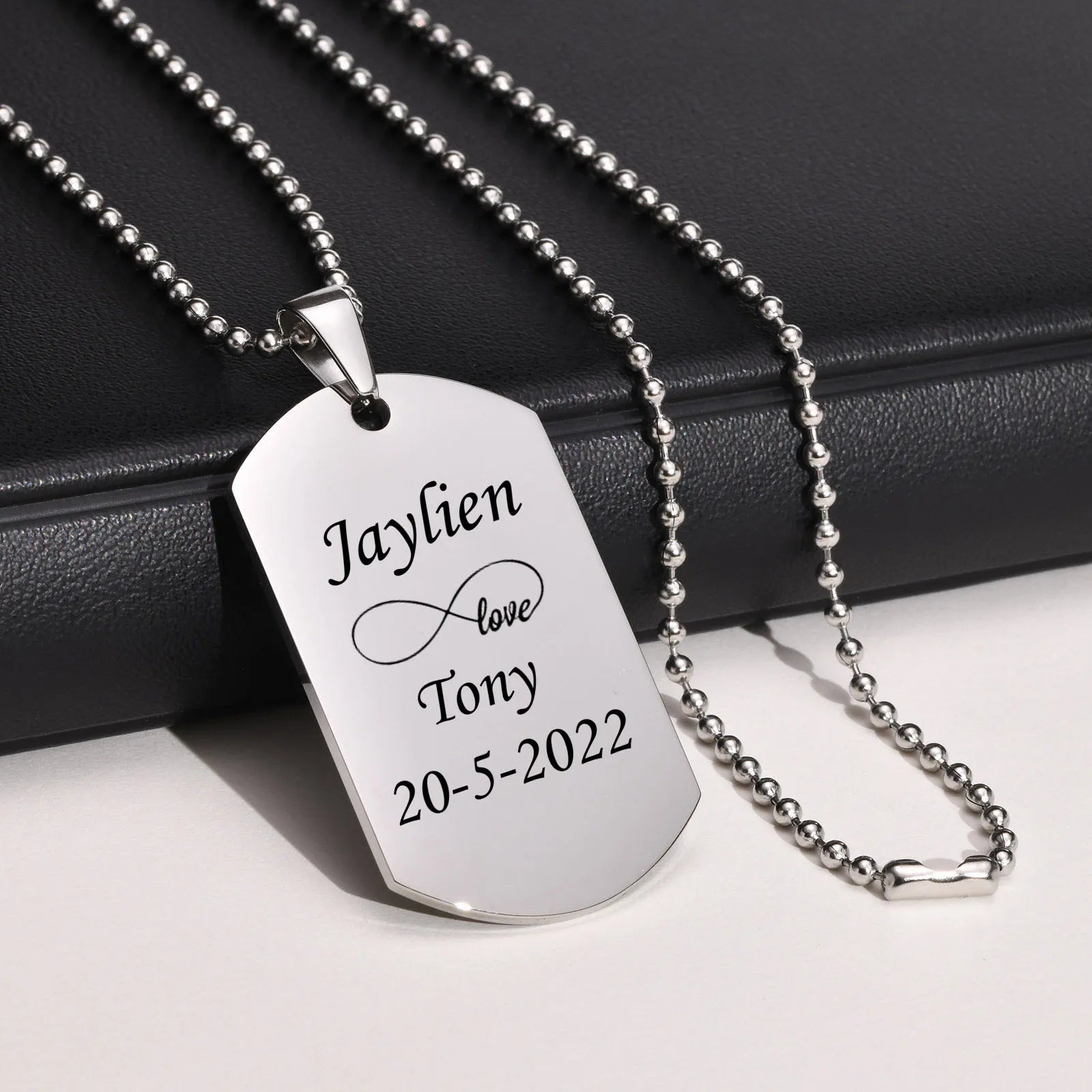 Personalized dog tag necklace military