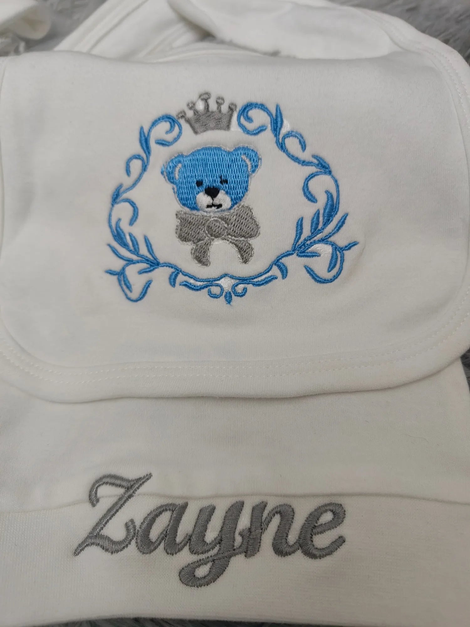 Personalized baby name embroidery teddy