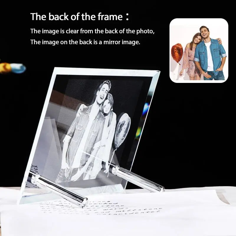 Engraved crystal photo frame gift