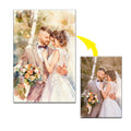 Custom watercolor couple portrait canvas