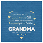 Full Heart of Names design of the personalized grandkids names blanket laid flat
