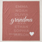 Full Signature design of the personalized grandkids names blanket laid flat