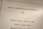 Close-up of the Heirloom print showing names and dates on matte archival paper