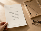 Unframed Ledger print on a table showing the heavy matte paper. Frame not included